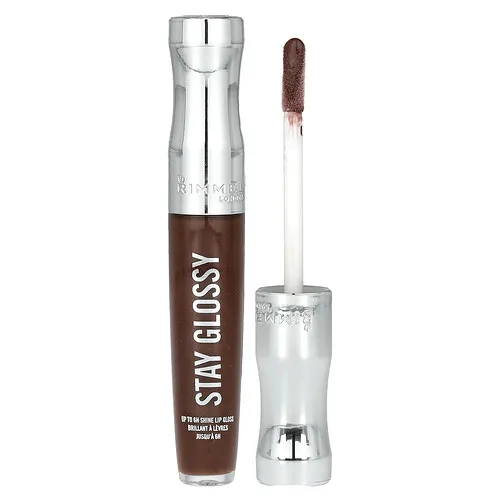 Rimmel London, Brillo labial Stay Glossy, 435 Beso de cacao, 5,5 ml (0,18 oz. líq.)