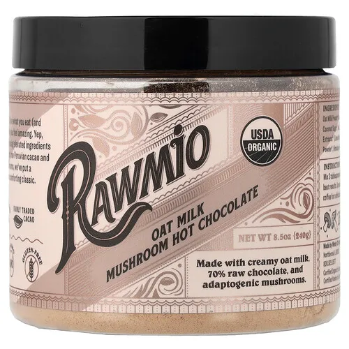 Rawmio, Chocolate caliente con bebida de avena y hongos`` 240 g (8,5 oz)