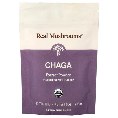 Real Mushrooms, Extracto de chaga en polvo, 60 g (2,12 oz)