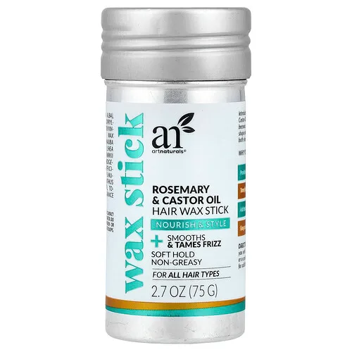 artnaturals, Cera para el cabello con romero y aceite de ricino en barra, Para todo tipo de cabello, 75 g (2,7 oz)