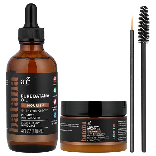 artnaturals, Aceite de batana puro, Kit para el crecimiento del cabello, Kit de 4 piezas