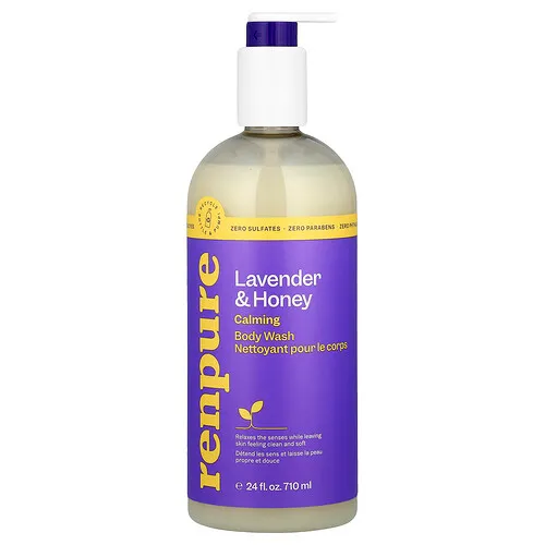 Renpure, Jabón líquido calmante para el cuerpo, Lavanda y miel, 710 ml (24 oz. líq.)
