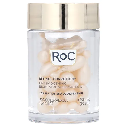 RoC, Retinol Correxion Line, cápsulas de sérum de noche suavizante, 30 cápsulas biodegradables