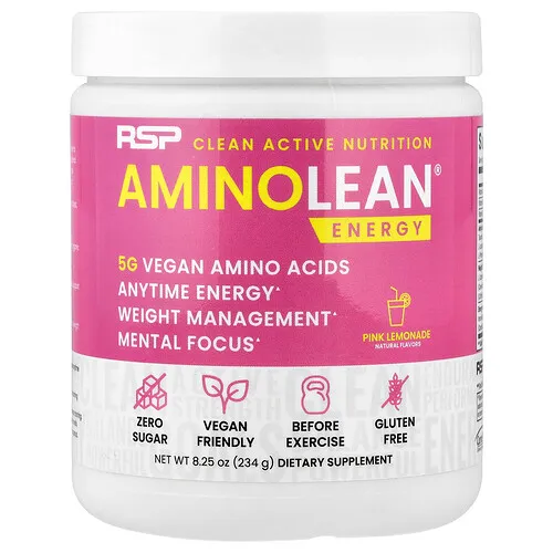 RSP Nutrition, AminoLean®, Suplemento energético, Limonada rosa, 234 g (8,25 oz)