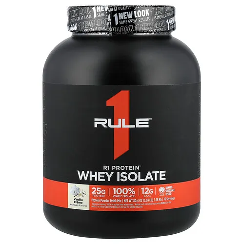 Rule One Proteins, Aislado de suero de leche R1 Protein™, Crema de vainilla, 2,28 kg (5,03 lb)