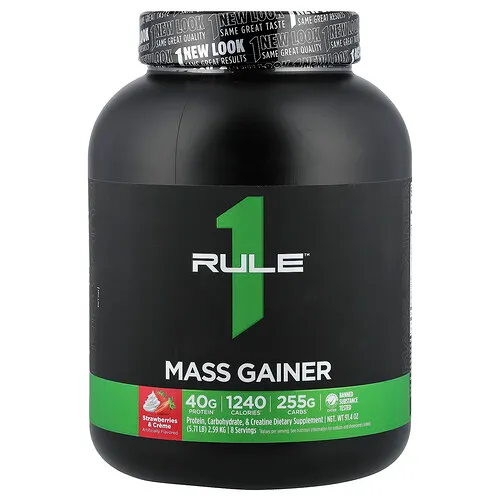 Rule One Proteins, Suplemento para aumentar la masa muscular, Fresas y crema, 2,59 kg (5,71 lb)