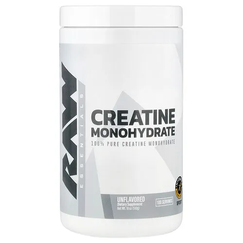 Raw Nutrition, Essentials, Monohidrato de creatina, Sin sabor, 510 g (18 oz)