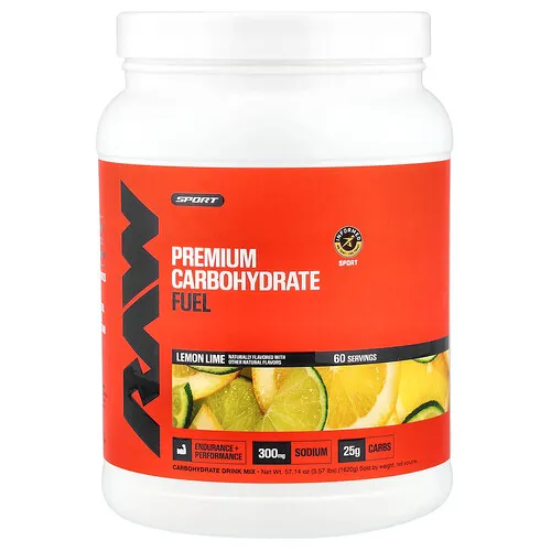 Raw Nutrition, Sport, Combustible de carbohidratos prémium, Lima limón, 1620 g (57,14 oz)