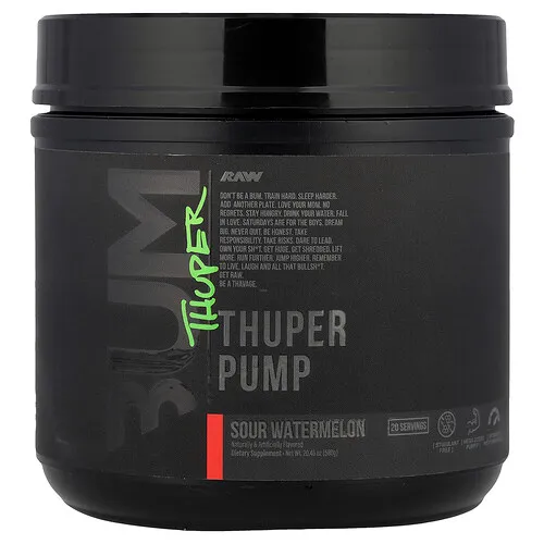 Raw Nutrition, Bum, Thuper Pump, Sandía ácida, 580 g (20,46 oz)
