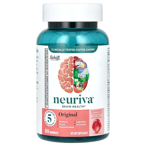 Schiff, Neuriva Brain Performance, Original, Fresa, 50 gomitas