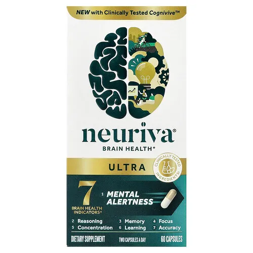 Schiff, Neuriva®, Suplemento para favorecer la salud del cerebro, Ultra, 60 cápsulas