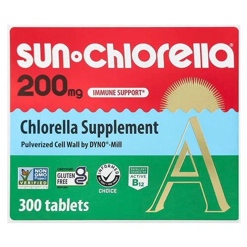 Sun Chlorella, Suplemento de clorela,200 mg, 300 comprimidos