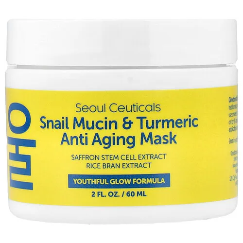 SeoulCeuticals, Mascarilla de belleza antienvejecimiento con mucina de caracol y cúrcuma, 60 ml (2 oz. líq.)