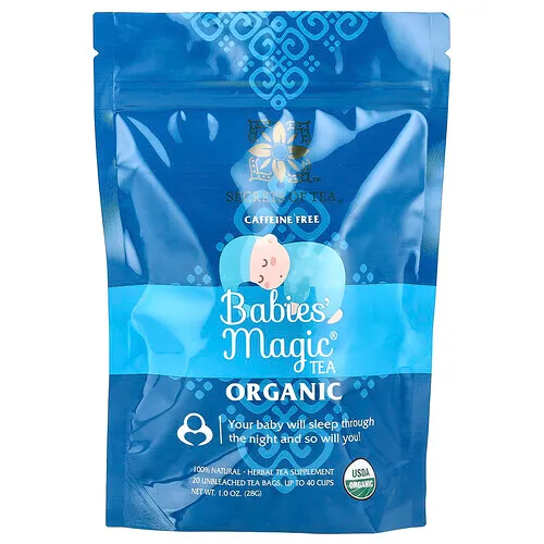 Secrets of Tea, Organic Babies' Magic® Tea, Té orgánico para bebés, Sin cafeína, 20 bolsitas de té sin blanquear, 28 g (1 oz)