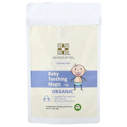 Secrets of Tea, Teething Magic™ para bebés, Té orgánico, Sin cafeína, 20 bolsitas de té sin blanquear, 28 g (1 oz)