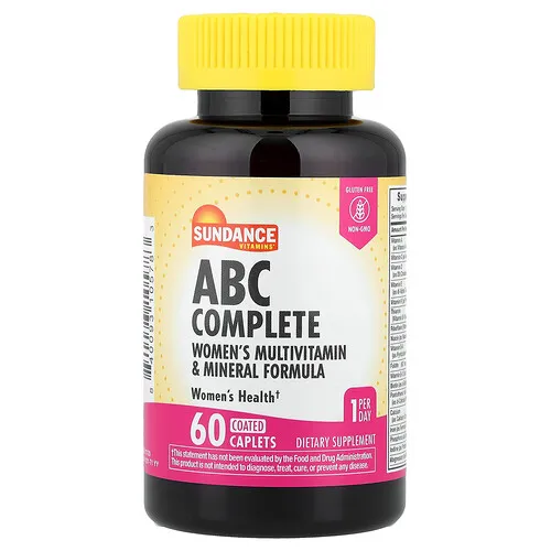 Sundance Vitamins, ABC Complete, Fórmula multivitamínica y mineral para mujeres, 60 comprimidos recubiertos