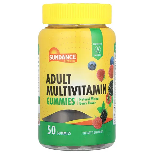 Sundance Vitamins, Gomitas multivitamínicas para adultos, Bayas mixtas naturales, 50 gomitas