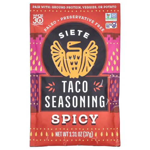 Siete, Condimento para tacos, Especiado, 37 g (1,31 oz)