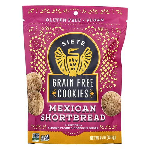 Siete, Galletas sin cereales, Shortbread mexicano, 127,6 g (4,5 oz)