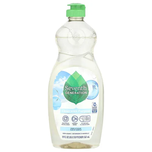 Seventh Generation, Líquido para lavar platos, Libre y transparente, 561 ml (19 oz. Líq.)