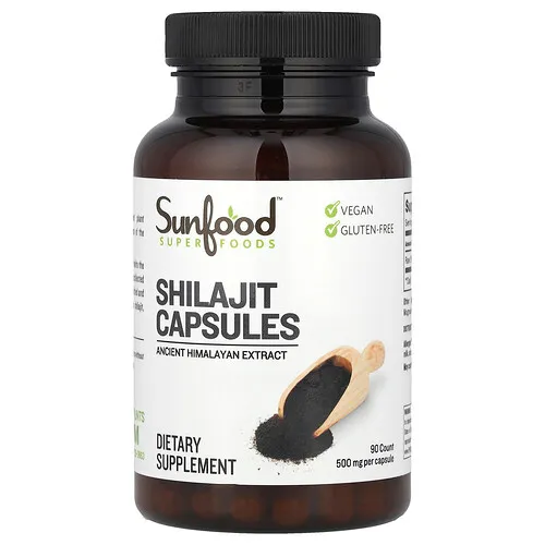 Sunfood, Shilajit, 500 mg, 90 cápsulas