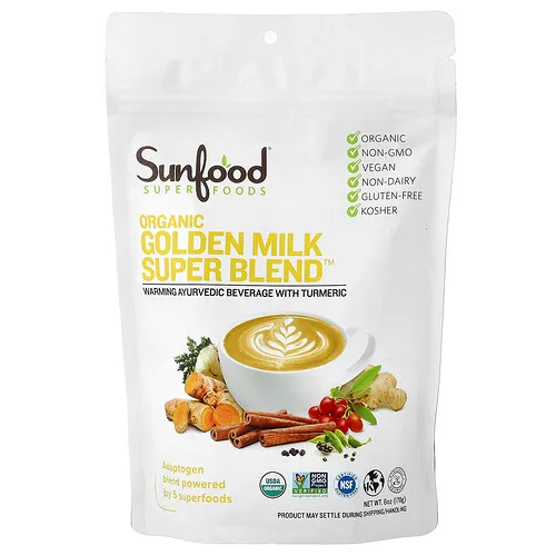Sunfood, Super Blend™ de leche dorada orgánica, 170 g (6 oz)