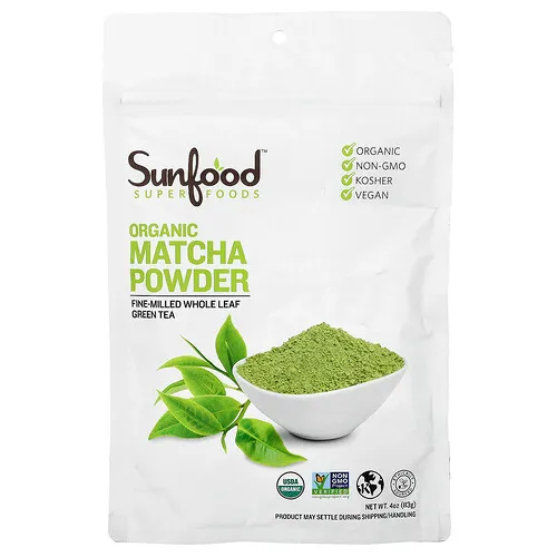 Sunfood, Superalimentos, Matcha orgánico en polvo, 113 g (4 oz)