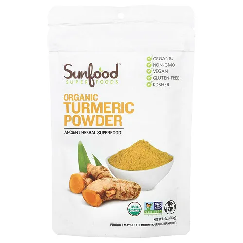 Sunfood, Cúrcuma orgánica en polvo, 113 g (4 oz)