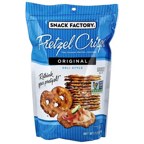 Snack Factory, Pretzel Crisps, Galletas pretzel, Originales, Estilo charcutería, 204 g (7,2 oz)