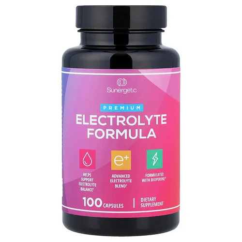 Sunergetic, Fórmula con electrolitos prémium`` 100 cápsulas