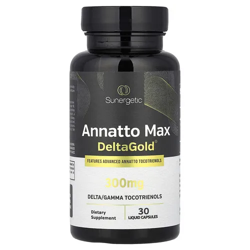 Sunergetic, Annatto Max DeltaGold®, Max, 300 mg, 30 cápsulas líquidas