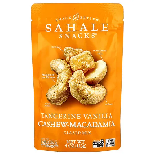 Sahale Snacks, Mezcla glaseada, mandarina, vainilla, anacardo y macadamia, 4 oz (113 g)