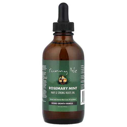 Sunny Isle, Romero y menta, Aceite para el cabello y raíces fuertes, 118 ml (4 oz. líq.)