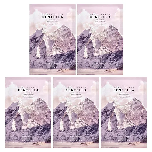 SKIN1004, Centella de Madagascar, Mascarilla de belleza clarificante y porizante, 5 láminas, 23 ml (0,77 oz. líq.) cada una