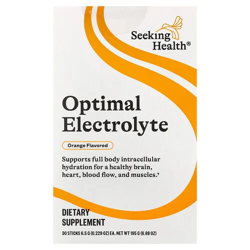 Seeking Health, Electrolitos óptimos, Naranja, 30 sobrecitos, 6,5 g (0,229 oz) cada uno