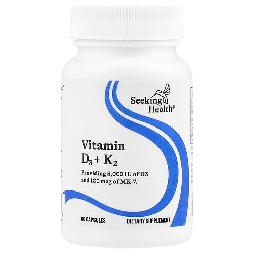 Seeking Health, Vitaminas D3 y K2, 60 cápsulas