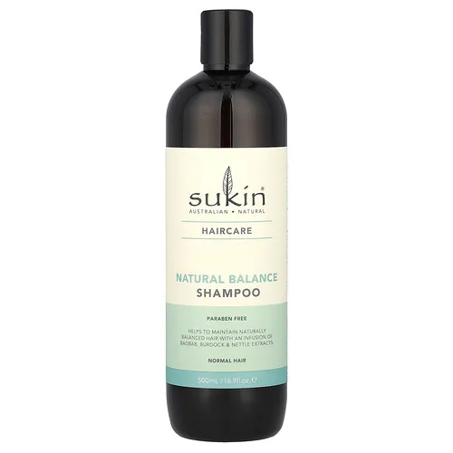 Sukin, Champú de equilibrio natural, Cabello normal, 500 ml (16,9 oz. líq.)