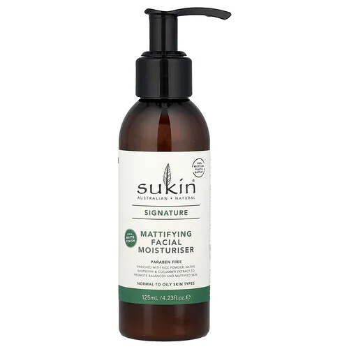 Sukin, Exclusivo, Humectante facial matificante, Tipos de piel normal a grasa, 125 ml (4,23 oz. líq.)