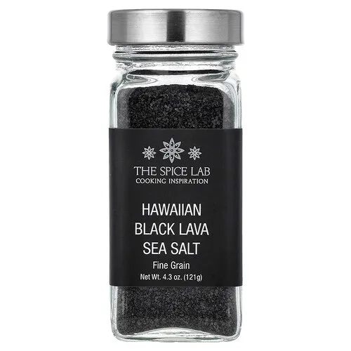 The Spice Lab, Sal marina de lava negra hawaiana, Grano fino, 121 g (4,3 oz)