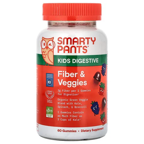SmartyPants, Gomitas digestivas para niños, fibra y vegetales, bayas mixtas, 60 gomitas