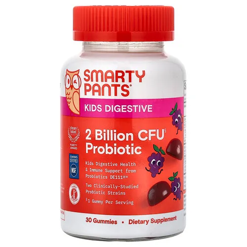 SmartyPants, Suplemento digestivo para niños, Gomitas probióticas, Uva, 30 gomitas