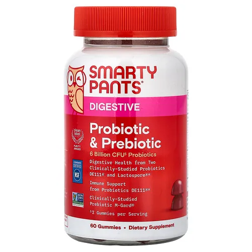 SmartyPants, Gomitas digestivas, Probióticas y prebióticas, Uva, 60 gomitas