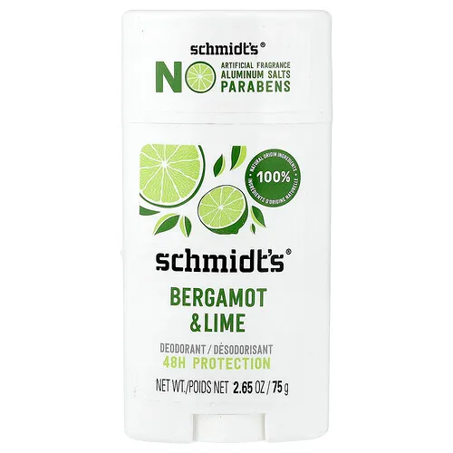 Schmidt's, Desodorante, Bergamota y lima, 75 g (2,65 oz)