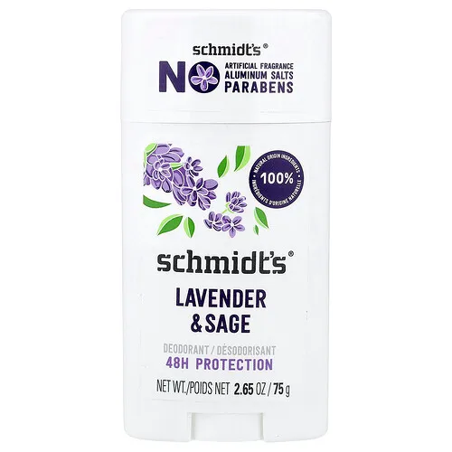 Schmidt's, Desodorante, Lavanda y salvia, 75 g (2,65 oz)