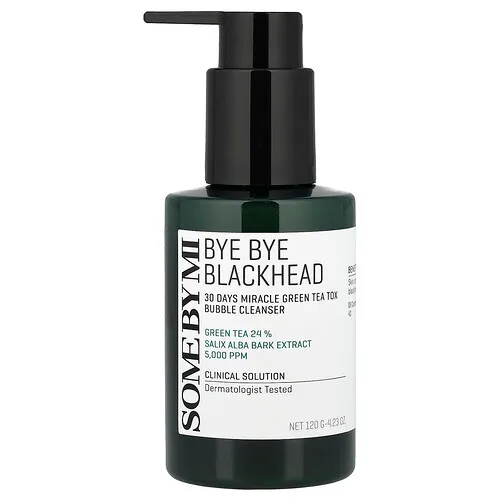 SOME BY MI, Bye Bye Blackhead, Agente de limpieza milagroso con burbujas de té verde desintoxicantes para eliminar los puntos negros en 30 días, 120 g (4,23 oz)