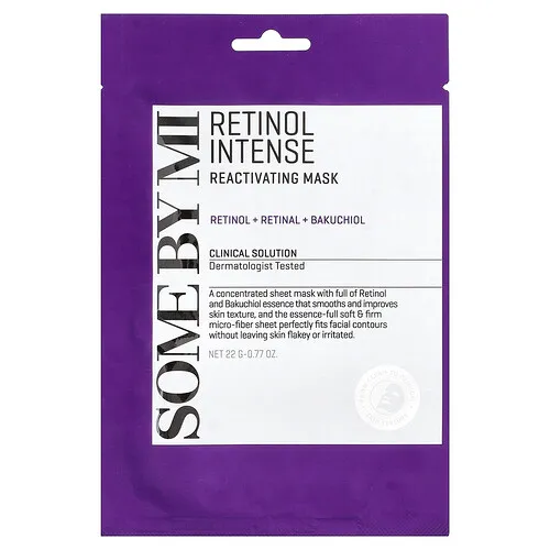 SOME BY MI, Mascarilla de belleza reactiva con retinol intenso, 1 mascarilla en lámina, 22 g (0,77 oz)