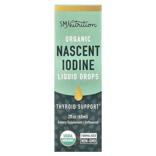 SMNutrition, Gotas líquidas de yodo naciente orgánico, Sin sabor, 60 ml (2 oz. líq.)