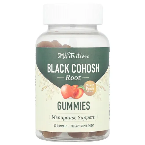 SMNutrition, Gomitas de raíz de cimífuga, Melocotón dulce, 60 gomitas