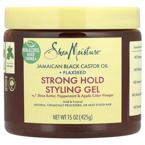 SheaMoisture, Gel de fijación fuerte para el peinado, Manteca de karité, Menta y vinagre de sidra de manzana, 425 g (15 oz)