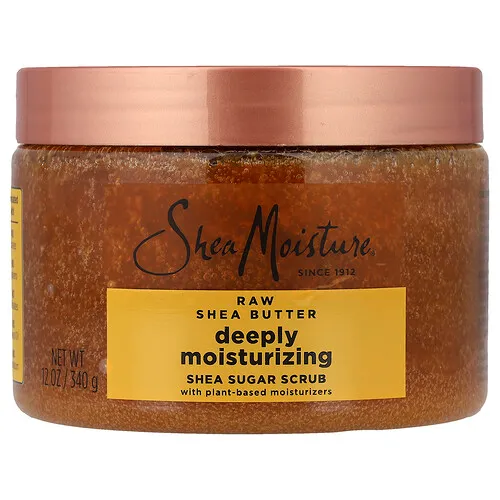 SheaMoisture, Exfoliante con azúcar de karité, Humectación profunda, Manteca de karité cruda, 340 g (12 oz)